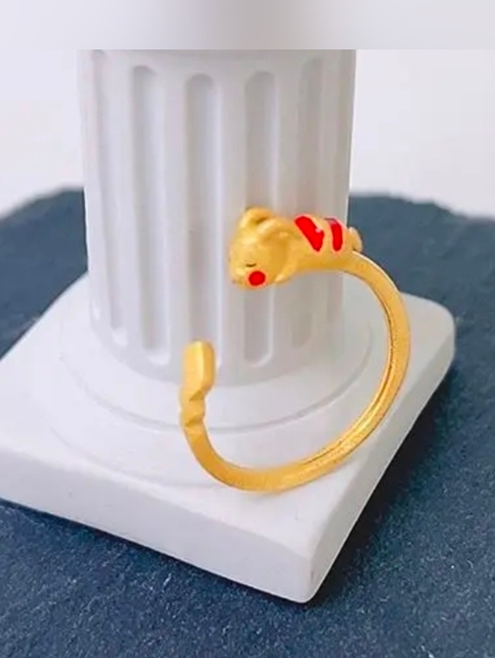 Pokemon Pikachu Gold Tone Ring